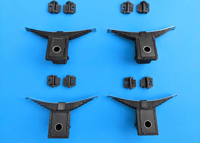 Set of Axleboxes and Working Leaf Springs with Shoes